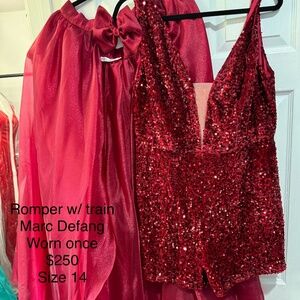 Romper with detachable Train